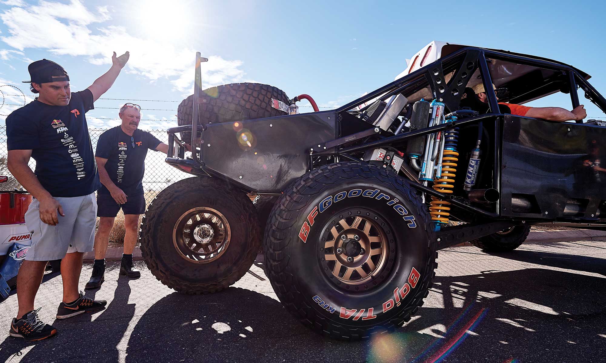 Toby Price Motorsport crew around the Trophy Truck