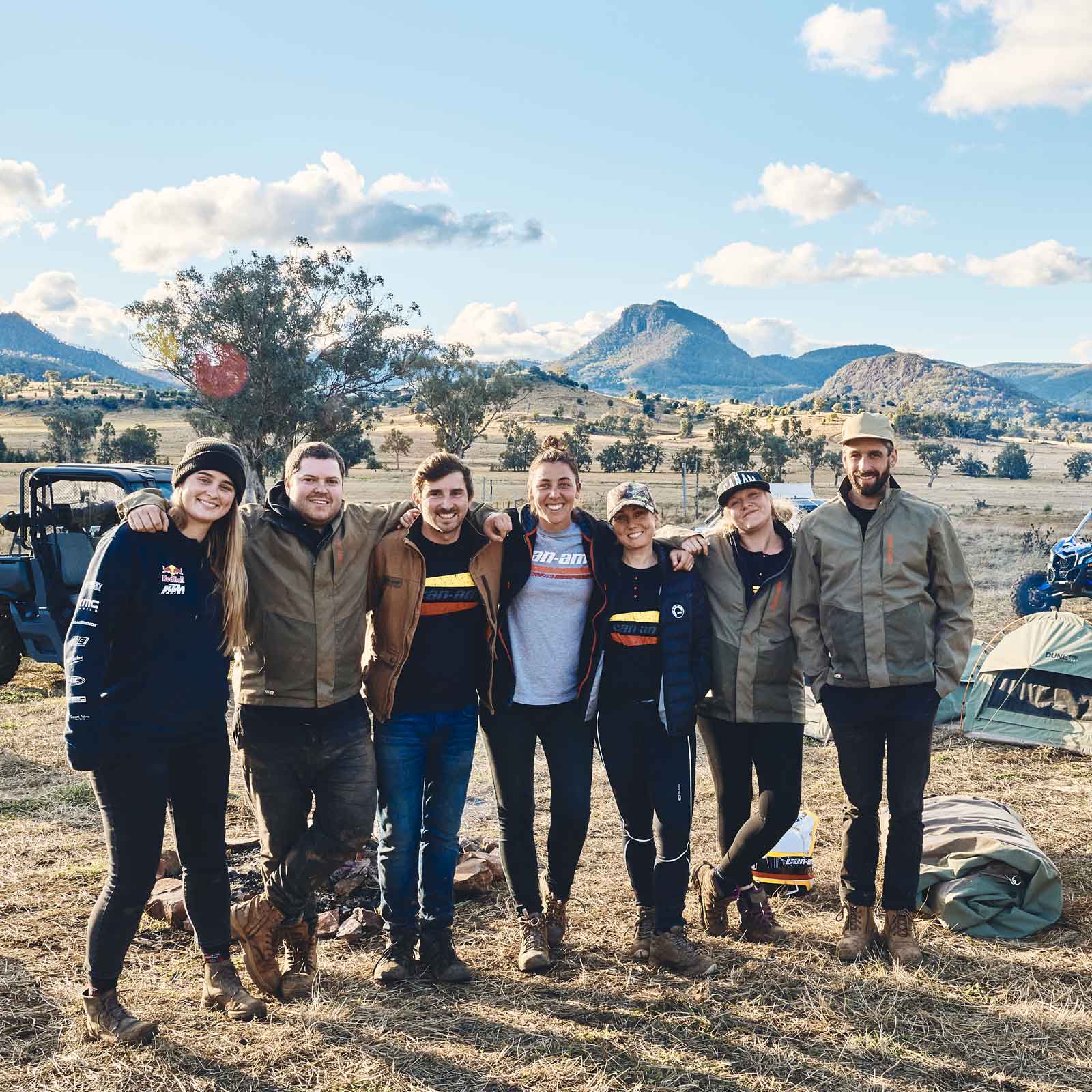 The Just Down The Road crew together on location