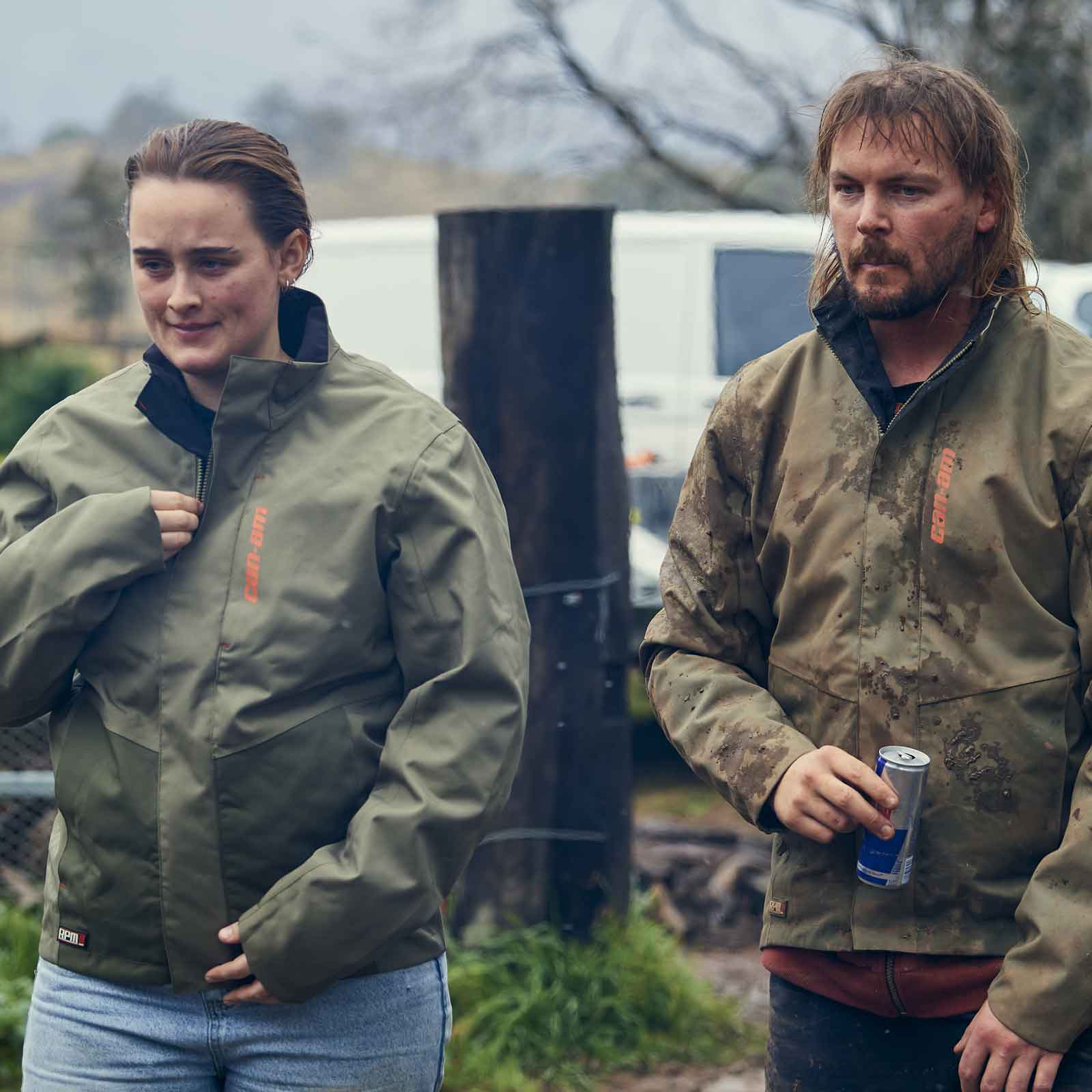 Crew members on set behind the scenes