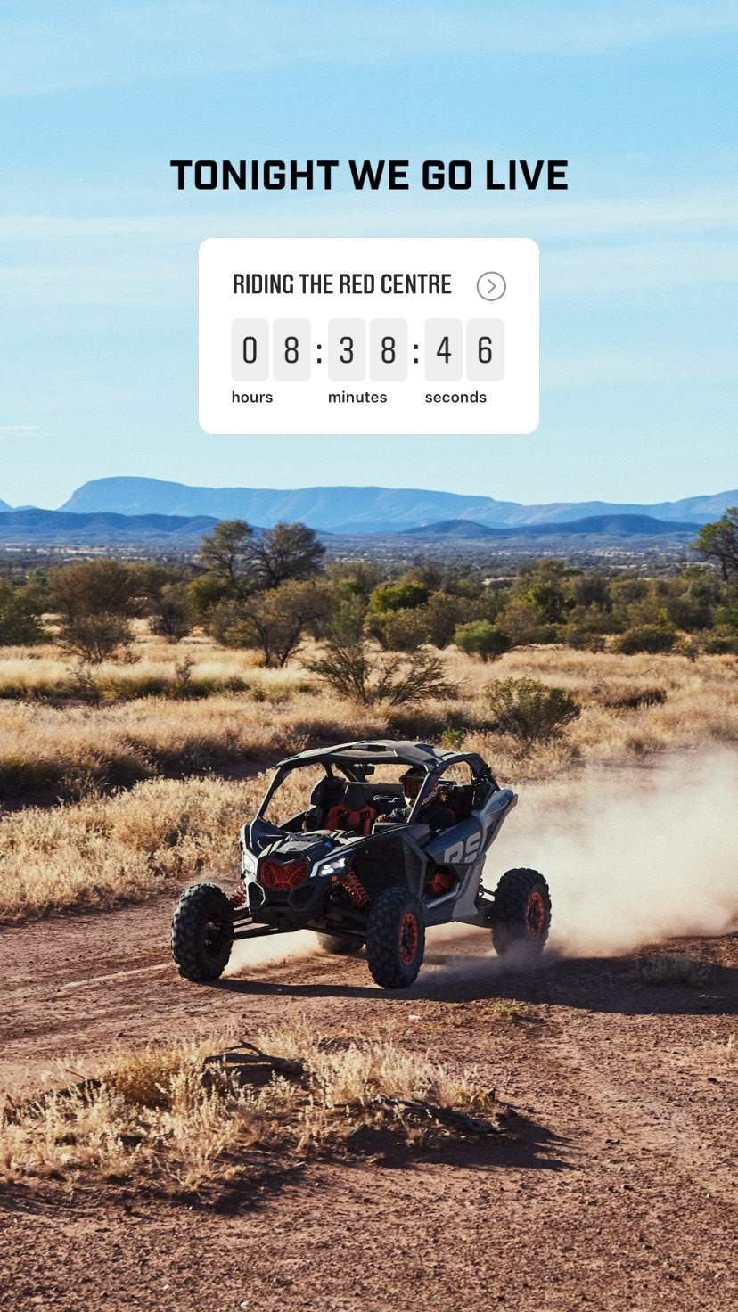 Riding The Red Centre campaign post on Can-Am Off-Road's social channels