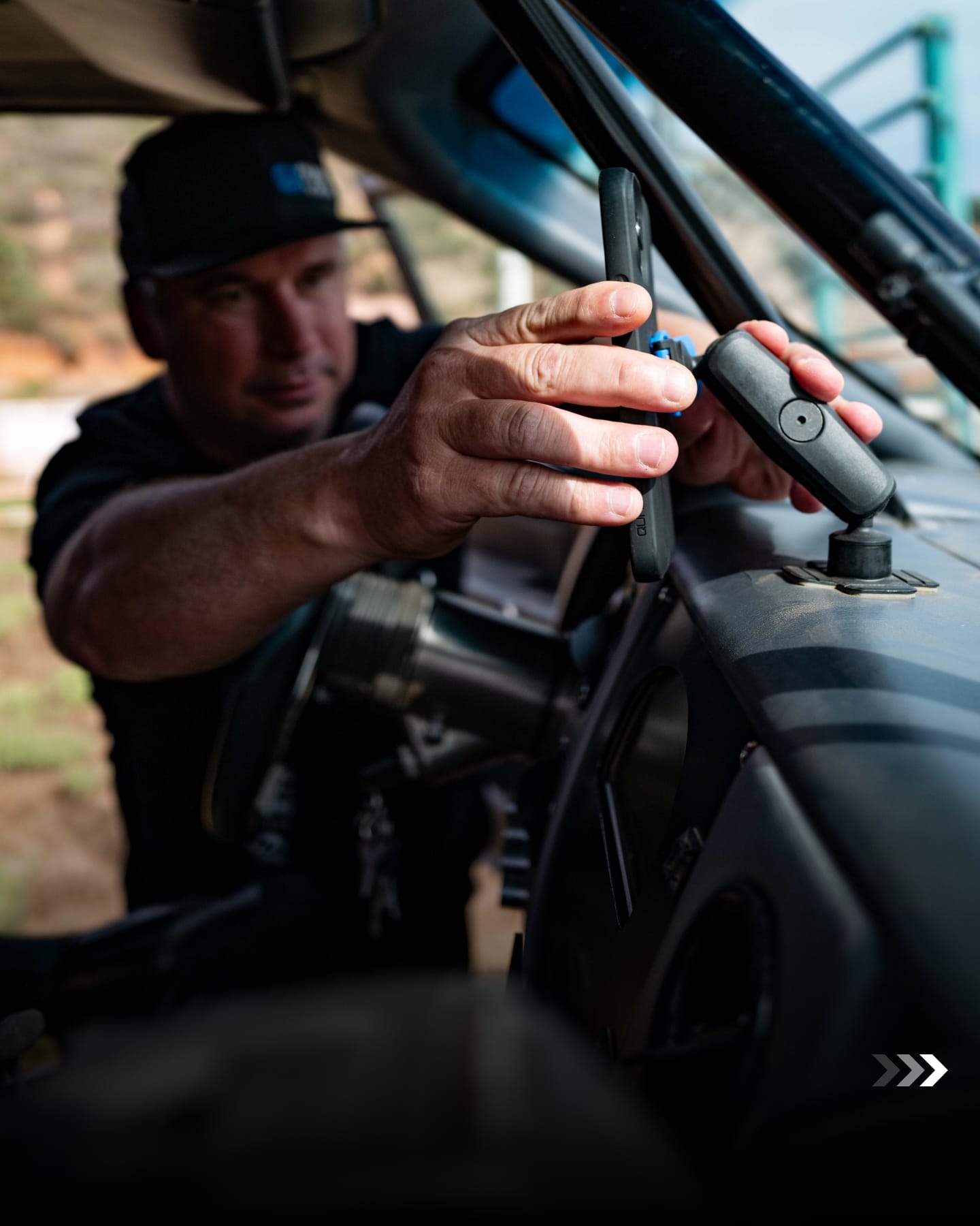 Fitting in-car equipment in the Team Australia race vehicle