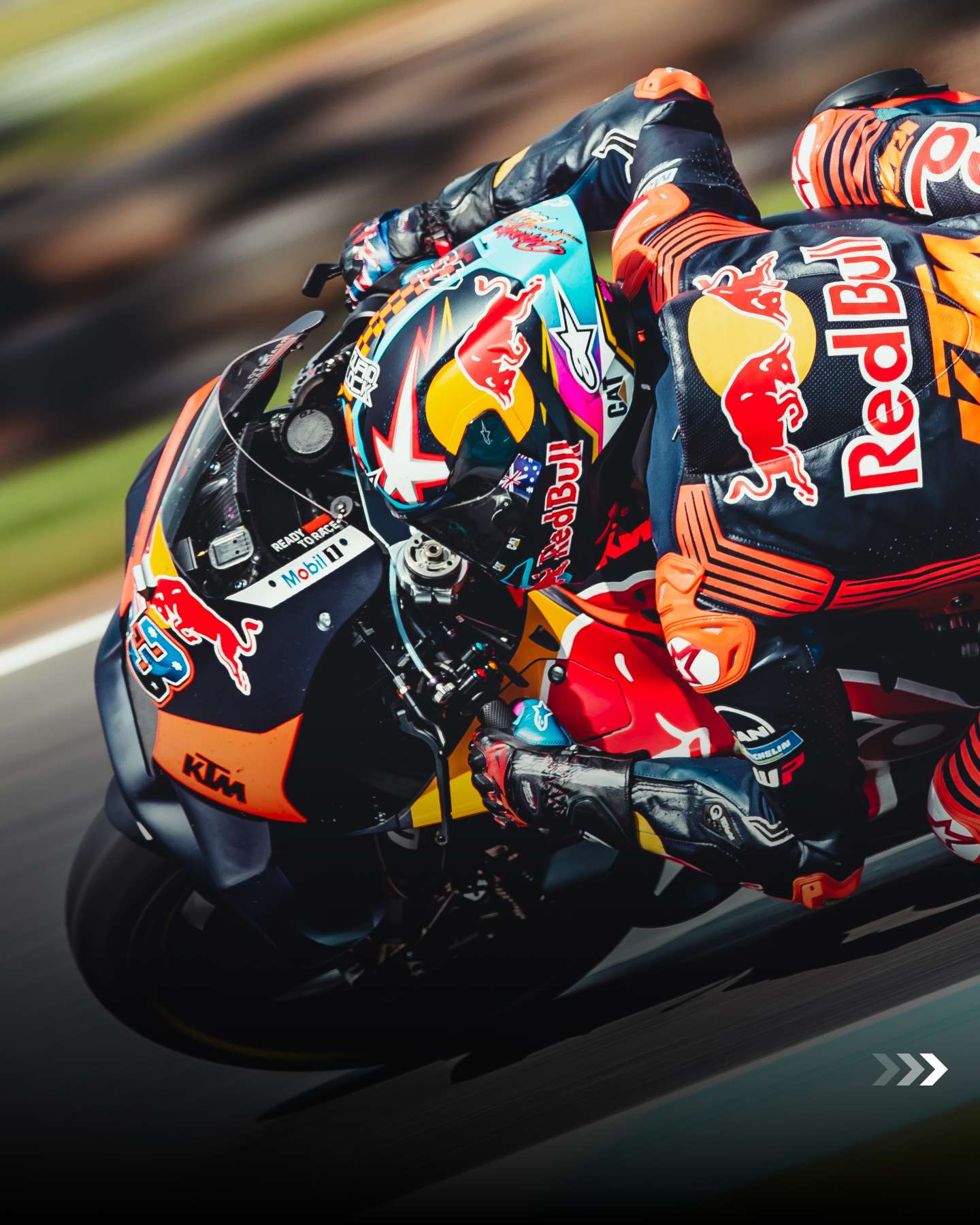 Jack Miller cornering at Phillip Island in the capsule range kit