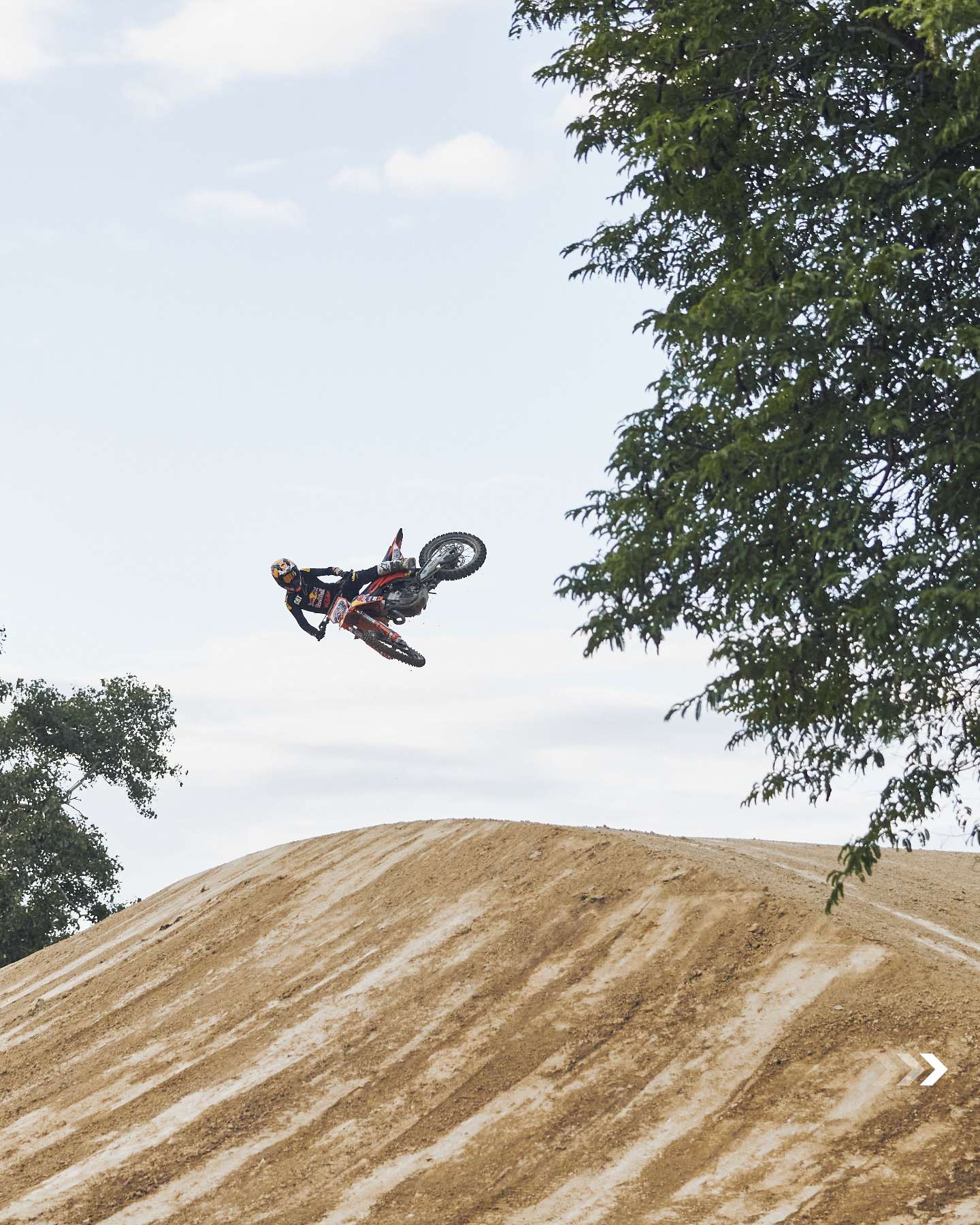 Jack Miller jumping on the finished Dream Build track