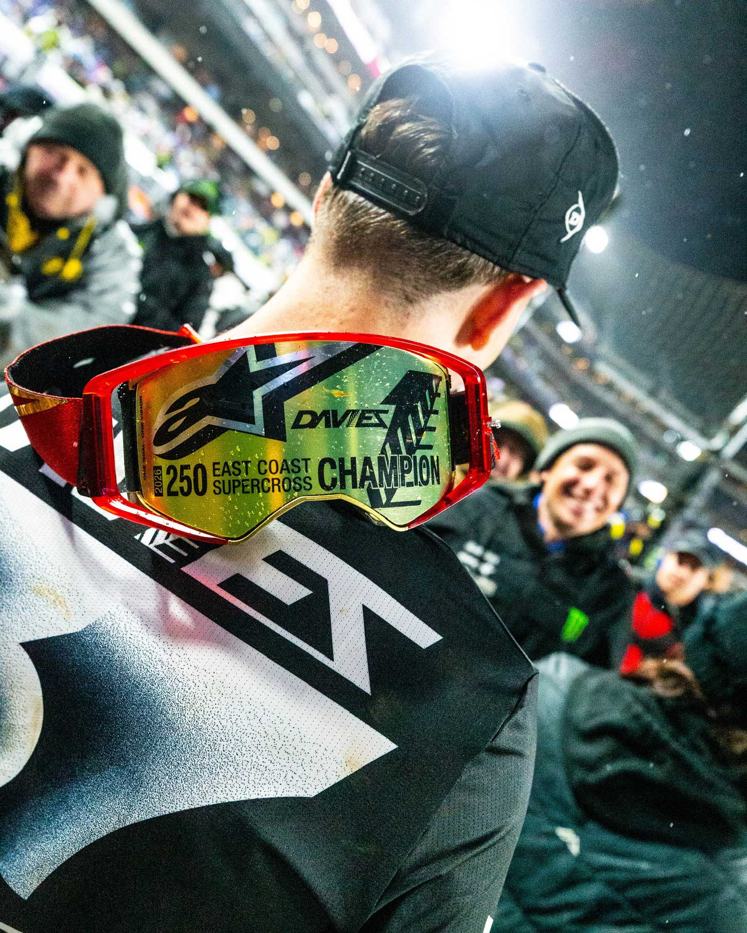 Cole Davies wearing 250 East Coast Supercross Champion goggles