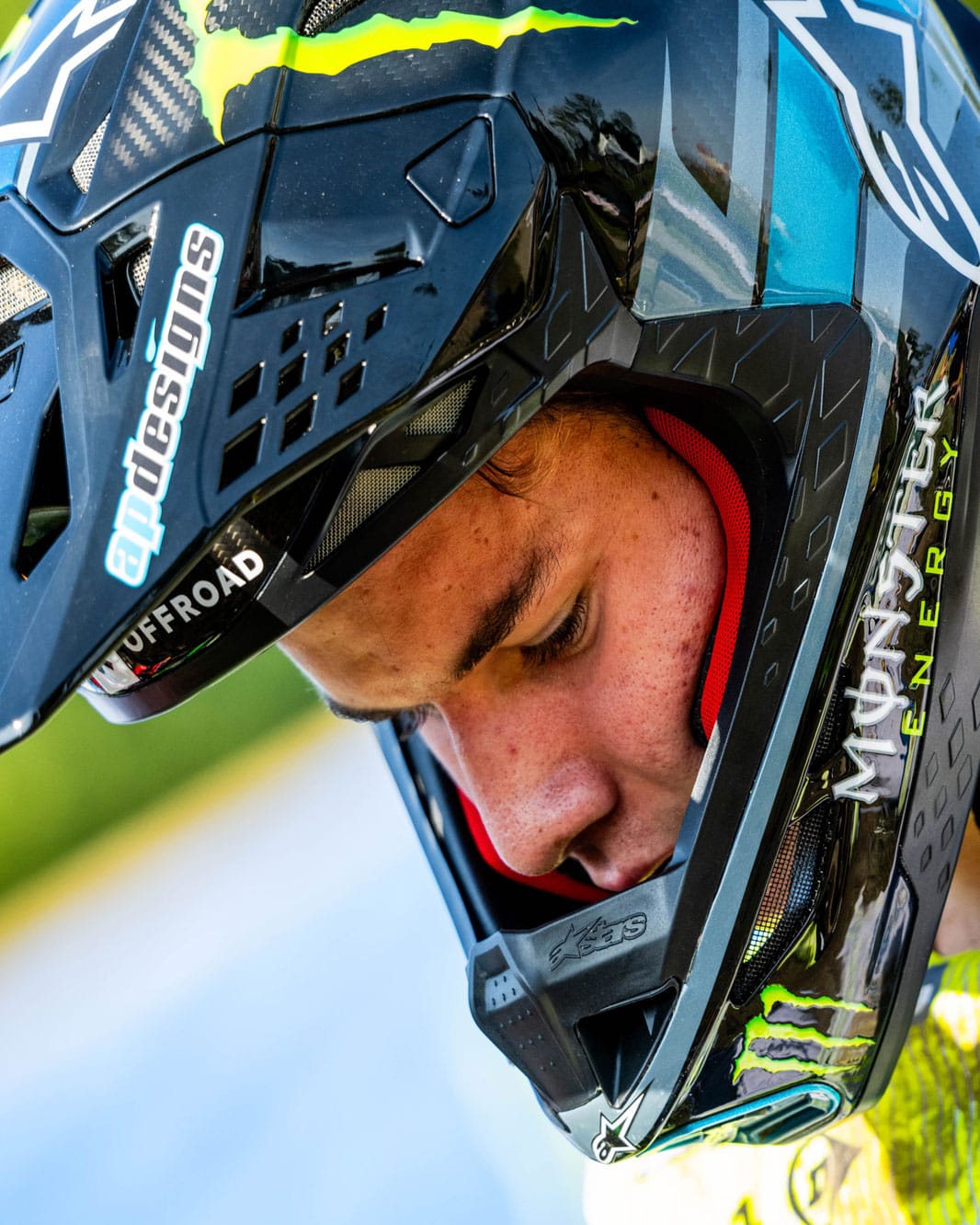 Cole Davies in his Monster Energy Yamaha Star Racing helmet